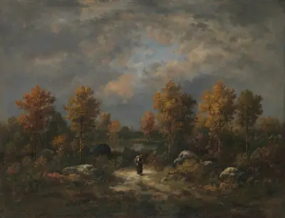 Höst; Skogsdammen av Narcisse-Virgile Diaz de La Peña