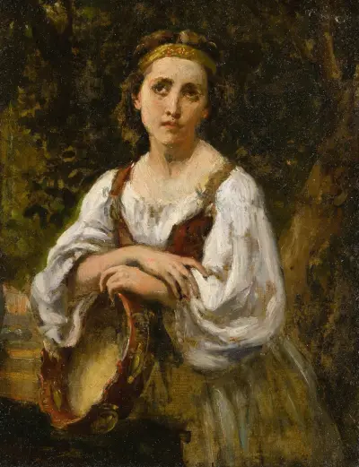 Bohémienne au tambour von Narcisse-Virgile Diaz de La Peña