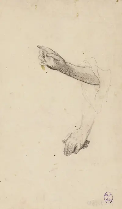 Croquis de main droite et de main gauche von Narcisse-Virgile Diaz de La Peña