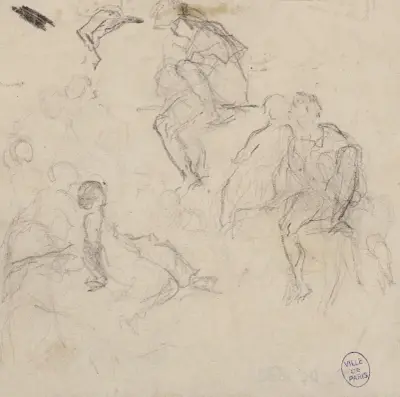 Croquis de plusieurs personnages von Narcisse-Virgile Diaz de La Peña