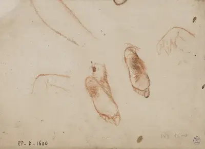 Två studier av fötter och hand av Narcisse-Virgile Diaz de La Peña
