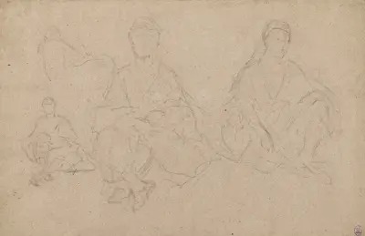 Esquisse pour quatre personnages drapés von Narcisse-Virgile Diaz de La Peña
