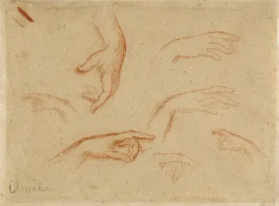 Etude de mains II von Narcisse-Virgile Diaz de La Peña