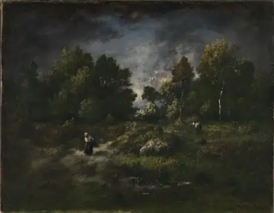 Faggot Gatherers in a Wooden Landscape von Narcisse-Virgile Diaz de La Peña