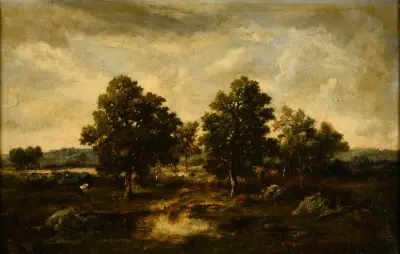 Mare dans une lande av Narcisse-Virgile Diaz de La Peña