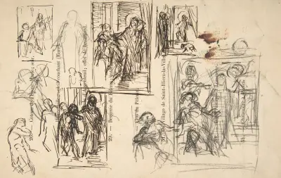 Studies for a figure composition von Narcisse-Virgile Diaz de La Peña