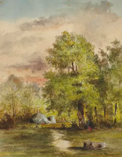 Vue d’une clairière av Narcisse-Virgile Diaz de La Peña