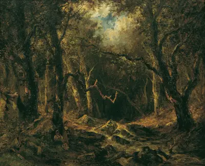 Skogsinteriör av Narcisse-Virgile Diaz de La Peña