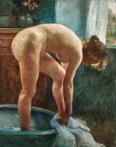 Femme au tub av Gaston La Touche
