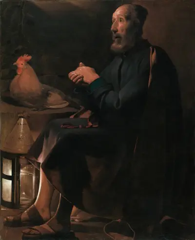 Saint Peter Repentant av Georges de La Tour