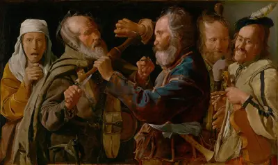 The Musicians’ Brawl av Georges de La Tour