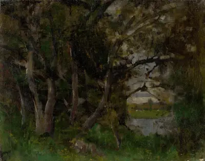 Early Evening Motif in a Park in Strážky av Ladislav Mednyánszky