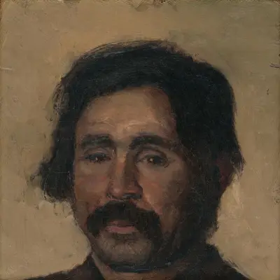 Fragment of a Head Study of a Gypsy av Ladislav Mednyánszky