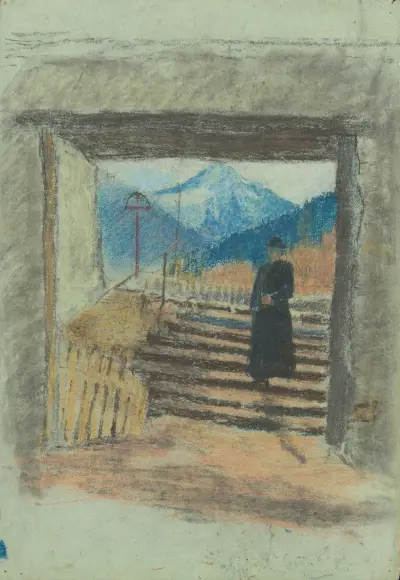 Ut från kyrkogården av Ladislav Mednyánszky
