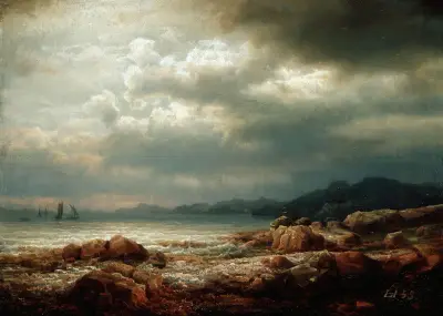 Coastal Landscape av Lars Hertervig