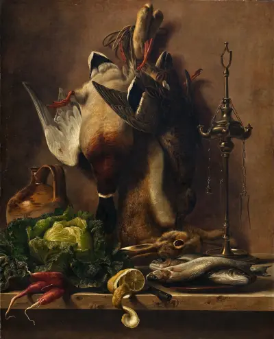 Still Life On A Kitchen Tabletop av Johan Laurentz Jensen