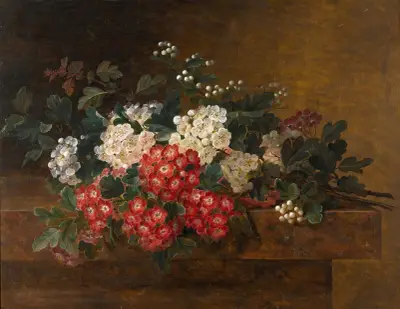 Still Life with Hawthorn Blossom av Johan Laurentz Jensen
