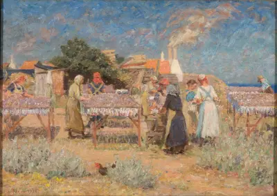 Sun drying herrings, Laurits Tuxen