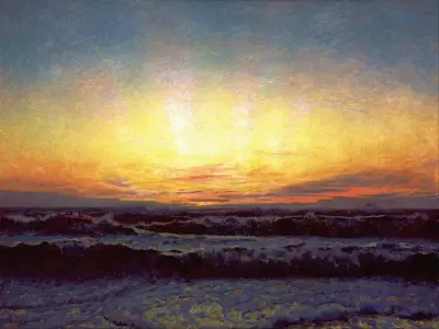 Vesterhavet i storm. Efter solnedgang. Højen av Laurits Tuxen