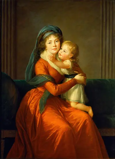 Portrait of princess Alexandra Golitsyna and her son Piotr av Elisabeth Louise Vigée Le Brun