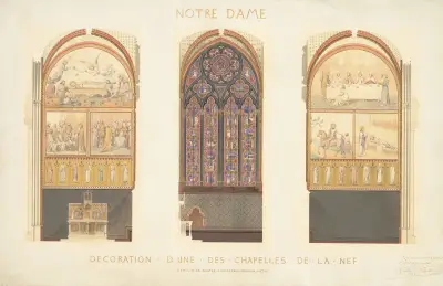 Plan for the Renovation of a Chapel in the Nave of the Cathedral of Notre Dame, Paris av Eugène-Emmanuel Viollet-le-Duc