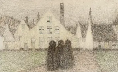 Béguinage avec vieilles femmes von Henri Le Sidaner