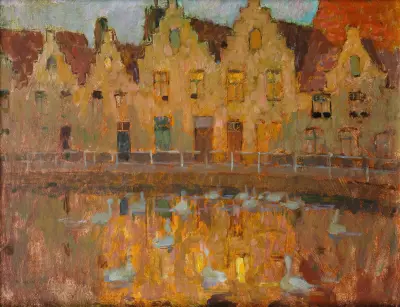 Houses In Bruges av Henri Le Sidaner