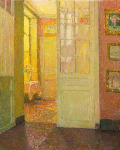Interiör, ljus från fönstret av Henri Le Sidaner