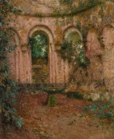 La chapelle rose, Montreuil-Bellay von Henri Le Sidaner