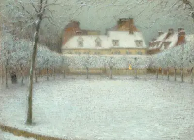 Torget i snö av Henri Le Sidaner