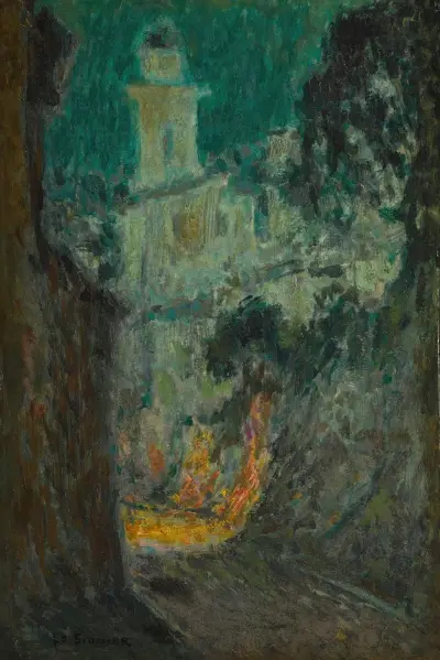 La rue au Clair de Lune, Villefranche-sur-mer von Henri Le Sidaner