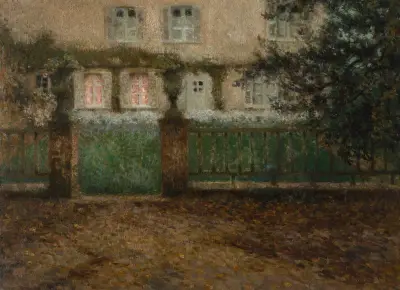 Terassen i skymningen, höst av Henri Le Sidaner