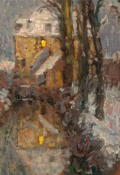 Le Canal, Neige, Gisors von Henri Le Sidaner