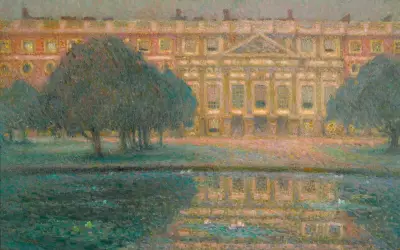 Palatset, sommarmorgon (Hampton Court) av Henri Le Sidaner