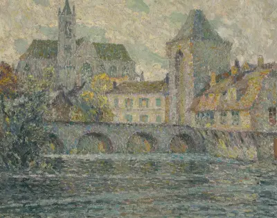 L’Église et le pont av Henri Le Sidaner