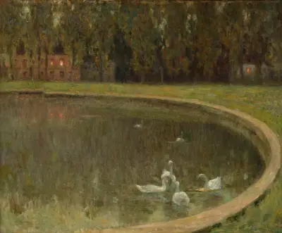 Les Cygnes, Versailles av Henri Le Sidaner