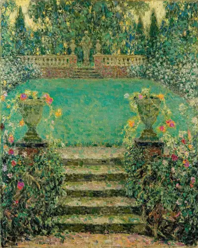 I Gerberoys trädgård av Henri Le Sidaner