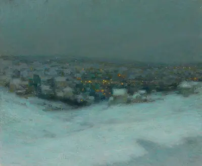 Neige Au Clair De Lune av Henri Le Sidaner
