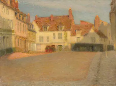 Petite place au soleil couchan av Henri Le Sidaner