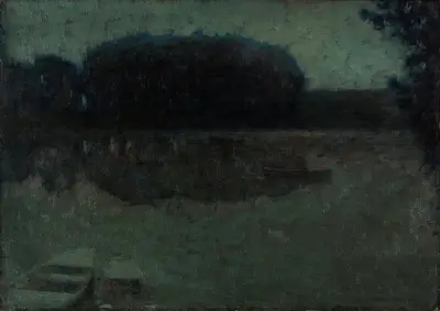 Rivière bleue, Montreuil-Bellay av Henri Le Sidaner