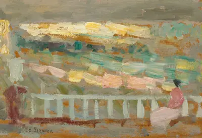 Terrass i Gerberoy av Henri Le Sidaner