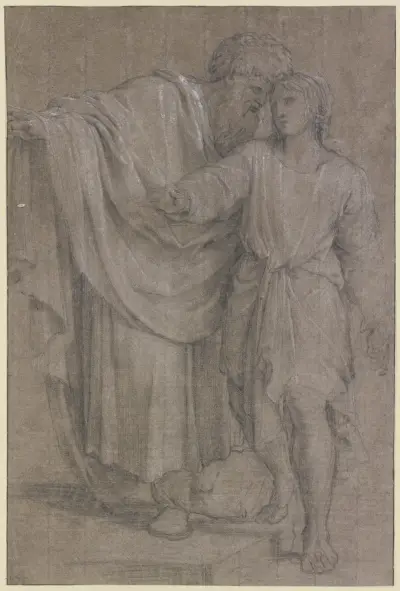 Jakob mit seinem Sohn Joseph av Eustache Le Sueur