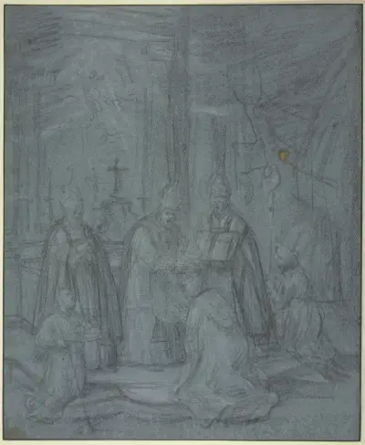 Ordination of a bishop av Eustache Le Sueur