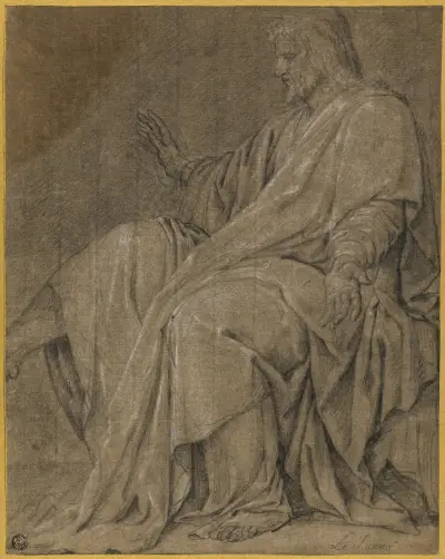 Study for Saint Louis Healing the Sick av Eustache Le Sueur