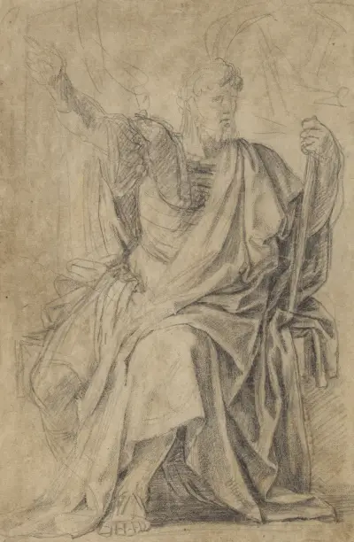 Study for the figure of Astasius av Eustache Le Sueur