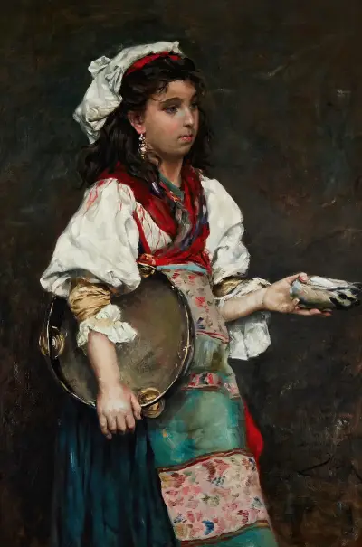 Gypsy Girl (also titled Spanish Girl) av Julius Leblanc Stewart