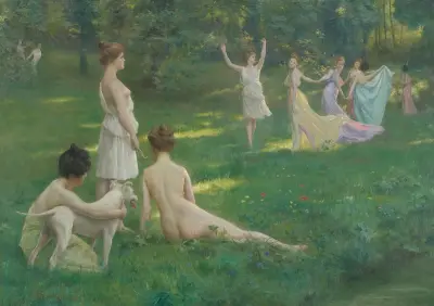 Les Chasseuresses av Julius Leblanc Stewart