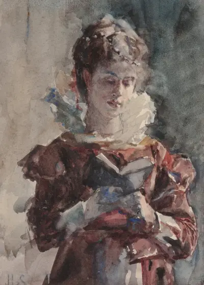 Portrait of a Woman Reading av Julius Leblanc Stewart