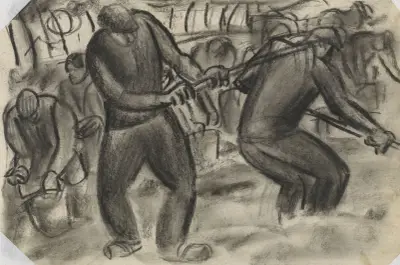 Potatisplockare på fältet av Leo Gestel