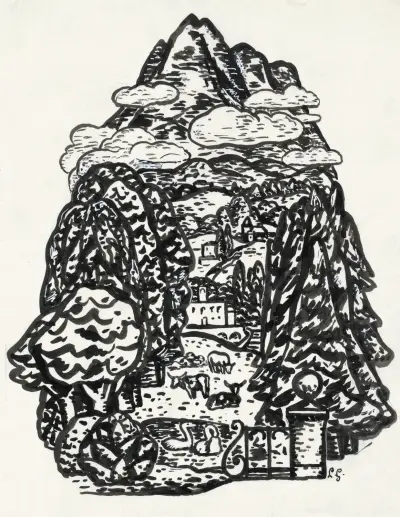 Bergslandskap av Leo Gestel